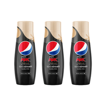 3PK SodaStream Soda Mix Pepsi Max Vanilla Flavour Sparkling Water Syrup 440ml
