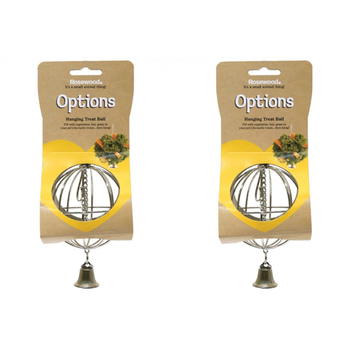 2PK Rosewood 26.8cm Hanging Food Ball Fruit/Vegetable Hamster Pet Treats Feeder SLV