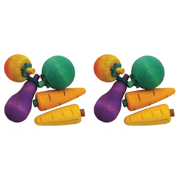 2PK Rosewood Wooden Fruit 3D Nibble Stix Hamster/Rabbit Pet Chew/Gnaw Activity Toy