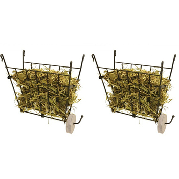 2PK Rosewood Folding Wire Hay Rack Storage Container w/ Treat Hanger For Hamsters