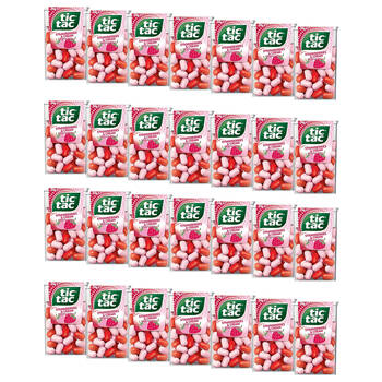 28PK Tic Tac On-The-Go Fruity Breath Mints Sweets 24g Strawberries and Cream
