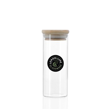Lemon & Lime Camden 175ml Glass Jar Food Container Clear w/ Bamboo Lid