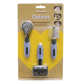 Rosewood Mini Hair Grooming Set Dog/Cat Brush Pet Hairbrush/Comb/Slicker Purple