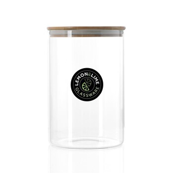 Lemon & Lime Camden 3.2L Glass Jar Food Container Clear w/ Bamboo Lid