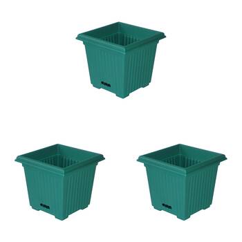 3PK Outdoorleisure WaterSaver Square Fluted 280mm Green Outdoor Garden 