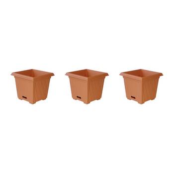 3PK Outdoorleisure WaterSaver Square Fluted 280mm Terracotta Outdoor 
