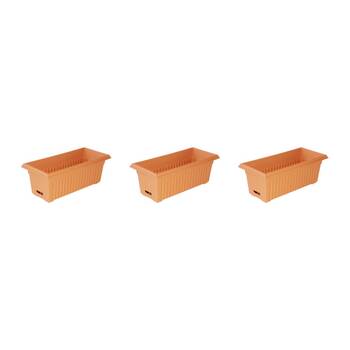 3PK Outdoorleisure WaterSaver Rect Fluted 480mm Terracotta Outdoor Garden 