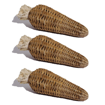 3PK Rosewood Banana Leaf Chew/Gnaw Carrot Stuffer Hmasters/Gerbils Pet Toy Natural