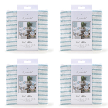 4PK The Peanutshell Dino Dreams Stripe Changing Pad Cover Baby Nursery Decor