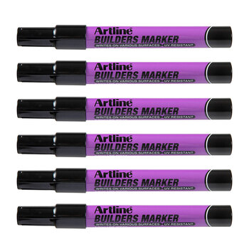 12PK Artline Builders Permanent Marker 2.3mm Bullet Nib - Black