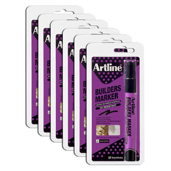 12PK Artline Builders Permanent Marker 2.3mm Bullet Nib - Black Hs