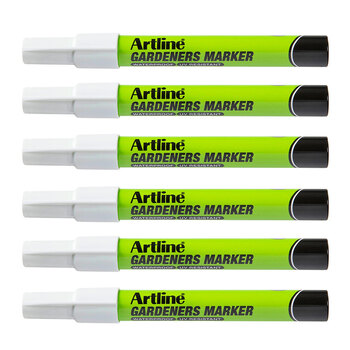 12PK Artline Gardeners Permanent Marker Fade Resistant - White