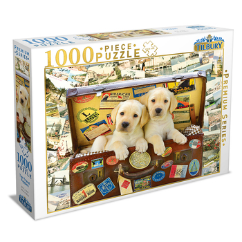 1000pc Tilbury Two Travel Puppies 69x50cm Jigsaw Puzzle