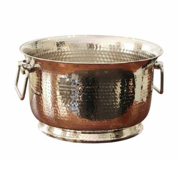 SS Collective Stainless Steel Single Wall Hammered Ice/Drinks Bucket 41x23cm