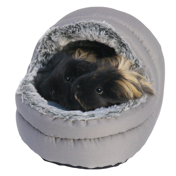Rosewood 24x21cm  Plush Lining Two-Way Ferrets/Ginea Pigs Hooded Pet Bed Grey