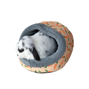 Rosewood Polyester Carrot Soft Plush Ferret/Rat/Rabbit Hooded Pet Bed Peach