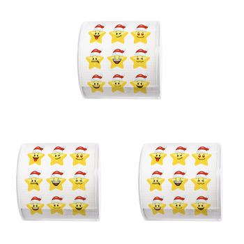 3PK Paper+Design Christmas 3-Ply Toilet Paper 200-Sheet Tissue - Santa Stars