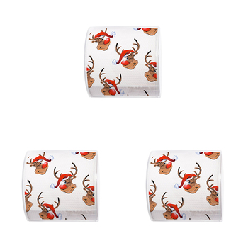 3PK Paper+Design Christmas 3-Ply Toilet Paper 200-Sheet Tissue - Rudolph