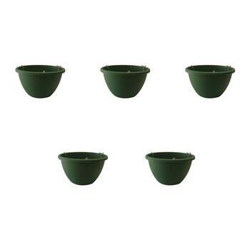 5PK Homeleisure Planterra Hanging Basket 250mm Green Garden 