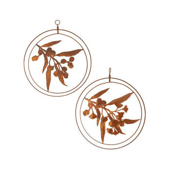  Corten Steel Double Ring Gum 34x2cm Rust - Assorted