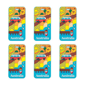 6PK Annabel Trends Australia Luggage/Bag Tag 13cm South Australia