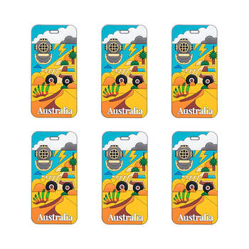 6PK Annabel Trends Australia Luggage/Bag Tag 13cm Western Australia