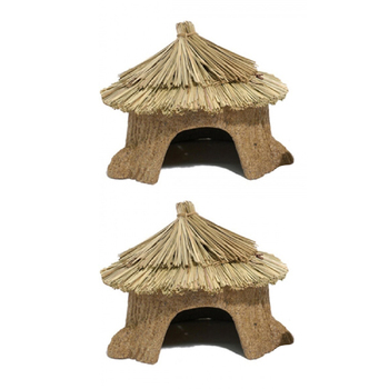 2PK Rosewood Edible Wood Pet Hideaway Hamster/Mice/Gerbils Play Shack NTRL Asst
