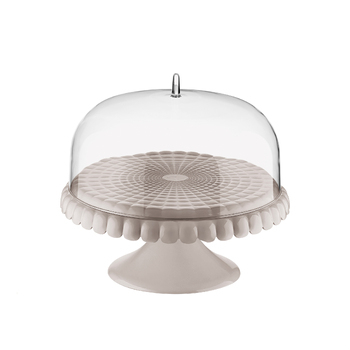 Guzzini Tiffany 30cm Small Cake Stand W/ Dome Tableware - Taupe