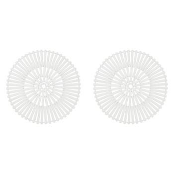 2PK Annabel Trends Bamboo Table Placemat 37cm Round - White