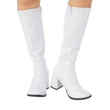 Ladies/Womens US 6 Go Go Boots Costume Disco Shoes - White