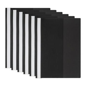 6PK Marbig Deluxe A4 Flat File Document Folder w/ Fastener - Black