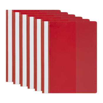 6PK Marbig Deluxe A4 Flat File Document Folder w/ Fastener - Red