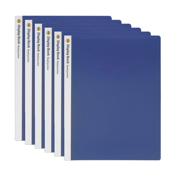 6PK Marbig 20 Fixed Pocket A4 Document Display Book - Blue