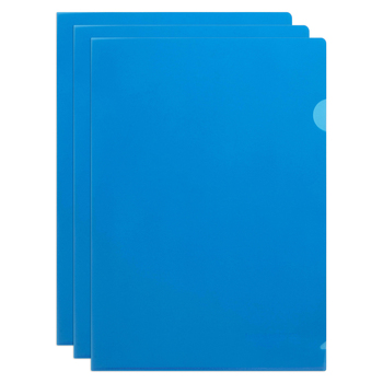 3PK 10pc Marbig PP Ultra Letter File A4 Document Folder - Blue