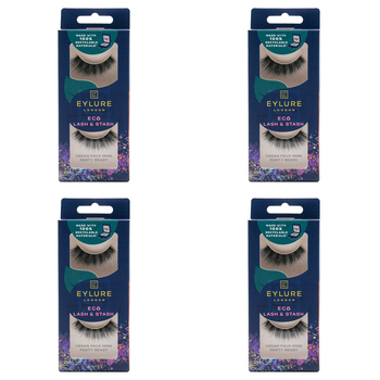 4PK Eylure London Lash & Stash Vegan Faux Mink Party Ready Lashes Set