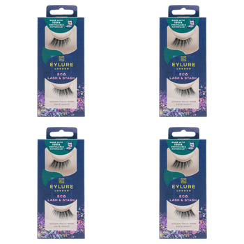4PK Eylure London Lash & Stash Vegan Faux Mink Date Night Lashes Set