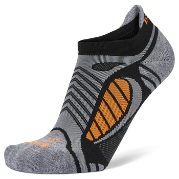 Balega Ultralight No Show Tab Running Sports Socks Small Black/Grey Heather