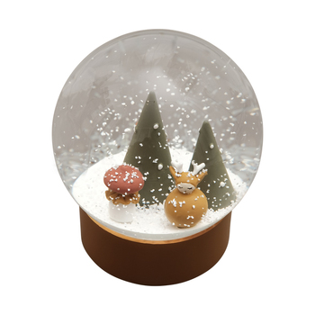 Fabelab Woodland Deer 11.5cm Christmas Snow Globe Decoration