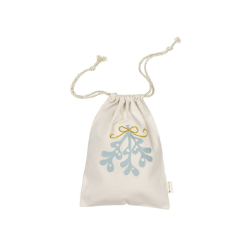 Fabelab Mistletoe Embroidery 30cm Christmas Gift Bag - Natural