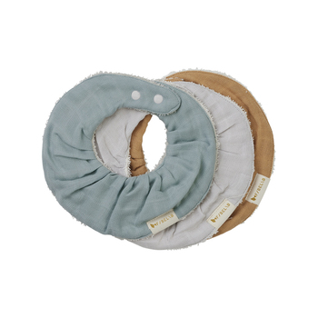 3pc Fabelab Ruffle 19cm Cotton Feeding Neck Bib Baby 0m+ Galaxy