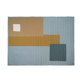 Fabelab 200x150cm Quilted Graphic Blanket - Cottage Blue