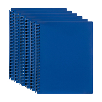 6PK Marbig 20-Pocket A4 Refillable Document Display Book - Blue