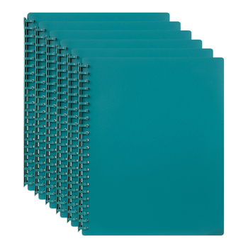 6PK Marbig 20-Pocket A4 Refillable Document Display Book - Green