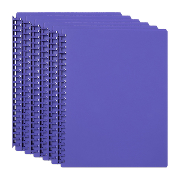 6PK Marbig 20-Pocket A4 Refillable Document Display Book - Purple