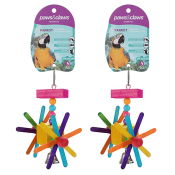2x Paws & Claws 17x10cm Rainbow Wheel Parrot Pet/Bird Toy