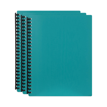 3PK Marbig 40-Pocket A4 Refillable Document Display Book - Green