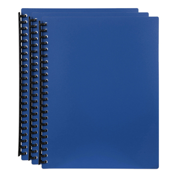 3PK Marbig 40-Pocket A4 Refillable Document Display Book - Assorted