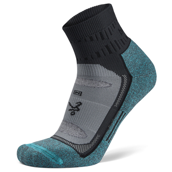 Balega Blister Resist Quarter Running Sports Socks Large Grey/Blue