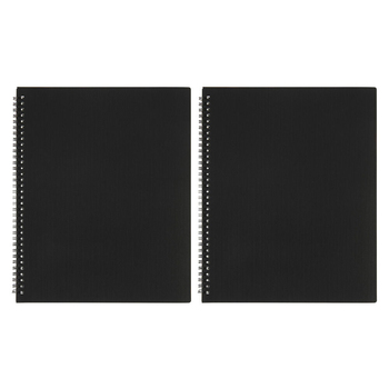 2PK Marbig 30 Fixed Pocket A4 Twin Wire Display Book - Black