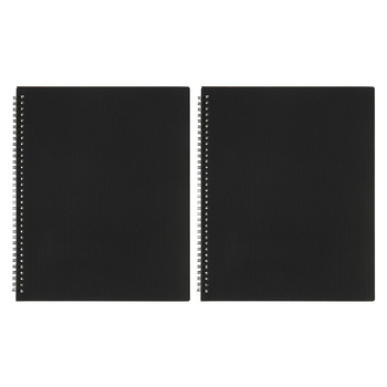 2PK Marbig 30 Fixed Pocket A4 Twin Wire Display Book - Black